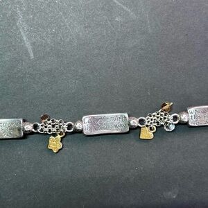 Brighton Silver and Gold Textured Link Bracelet